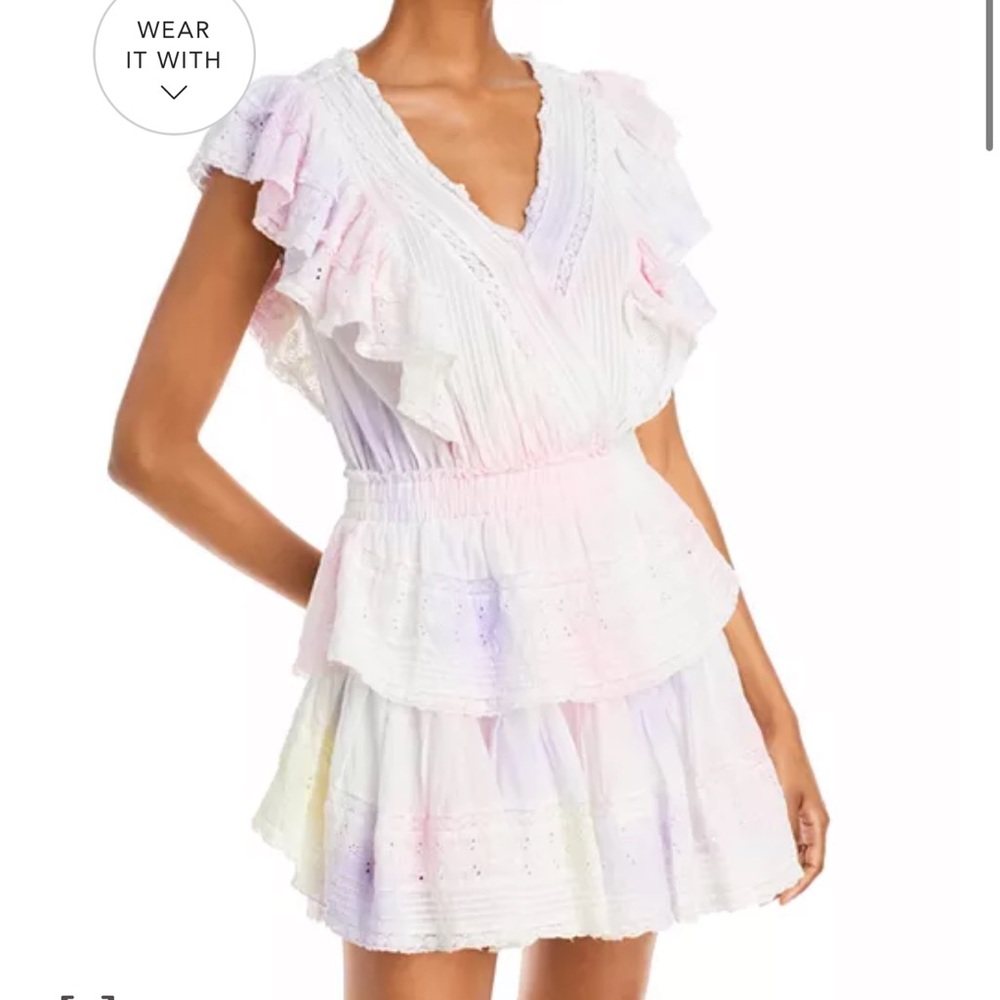 LoveShackFancy Gwen Ruffled Sleeve Tie Dye Mini Dress
Write